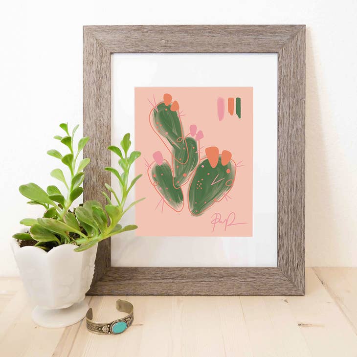 Peachy Prickly 8 x 10 Art Print