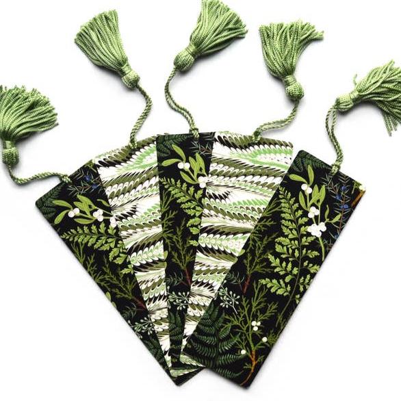 Botanical Fern and Marbled Tassel Bookmark