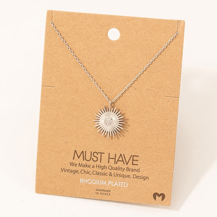 Circle Sun Shine Ray Necklace