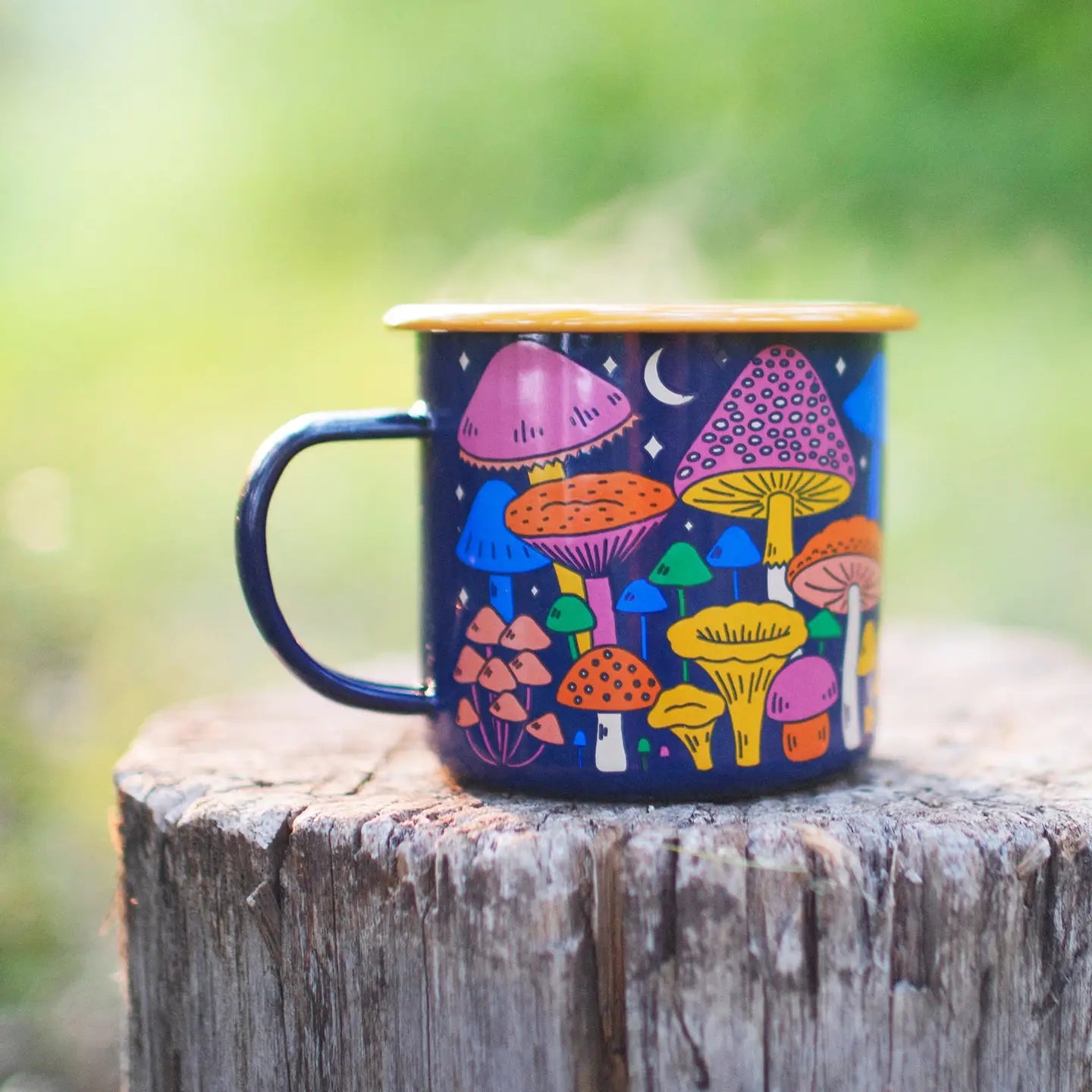 Midnight Mushroom Enamel Mug