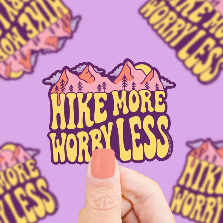 Hike More Worry Less Sticker