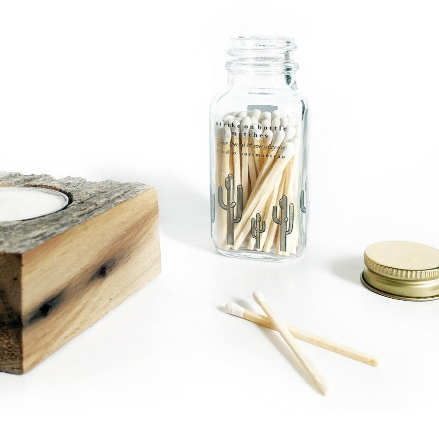 Saguaro Cactus White Match Jar