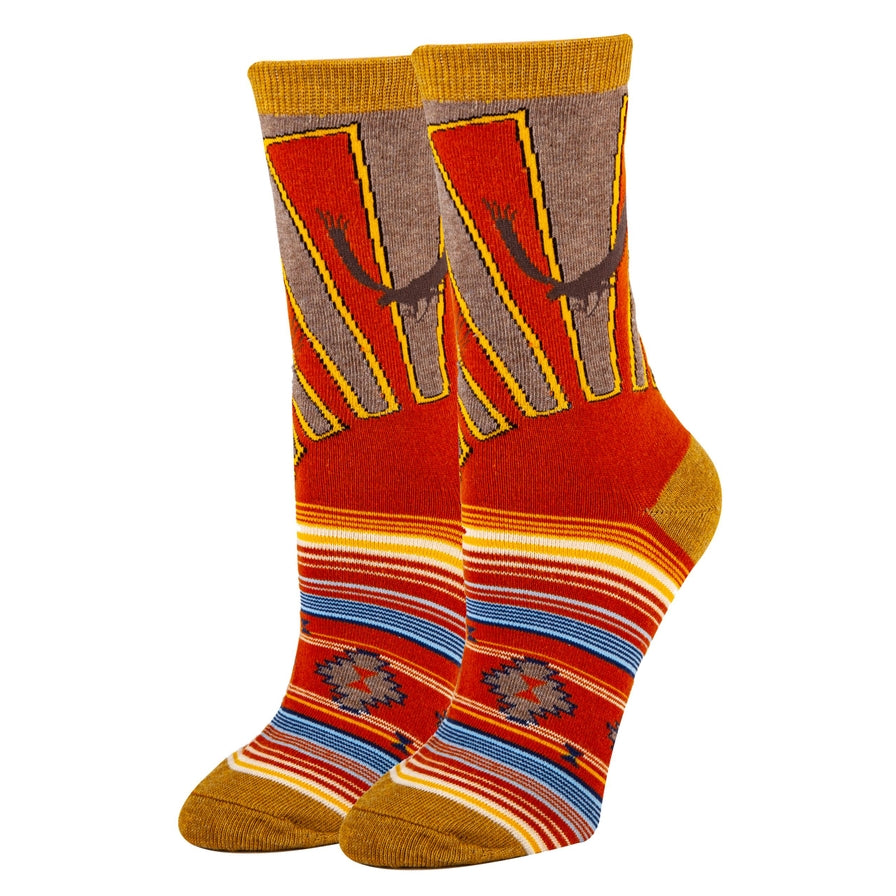 Sun Rays | Women's Premium Cotton Crew Dress Socks