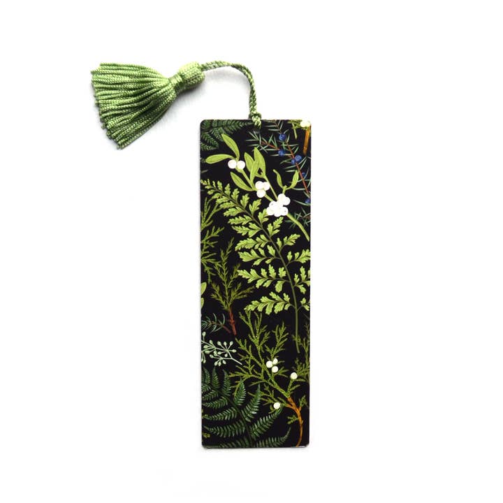 Botanical Fern and Marbled Tassel Bookmark
