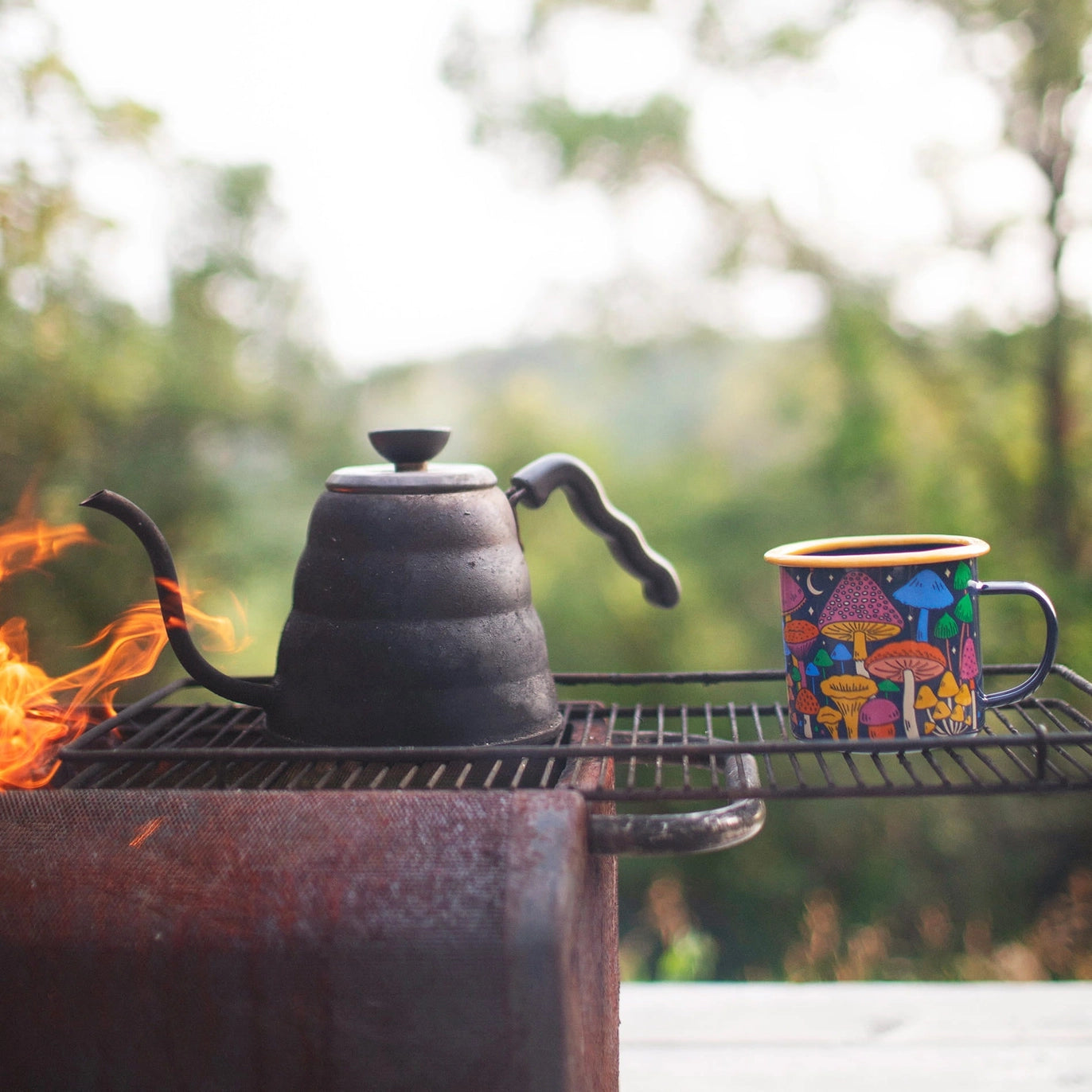 Midnight Mushroom Enamel Mug