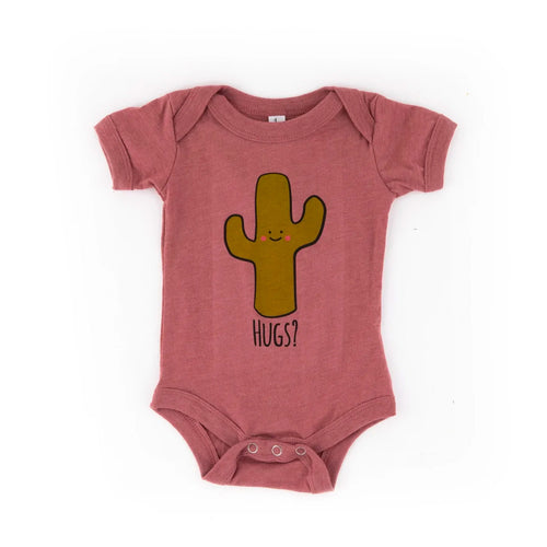 Hugs Cactus Onesie - Mauve