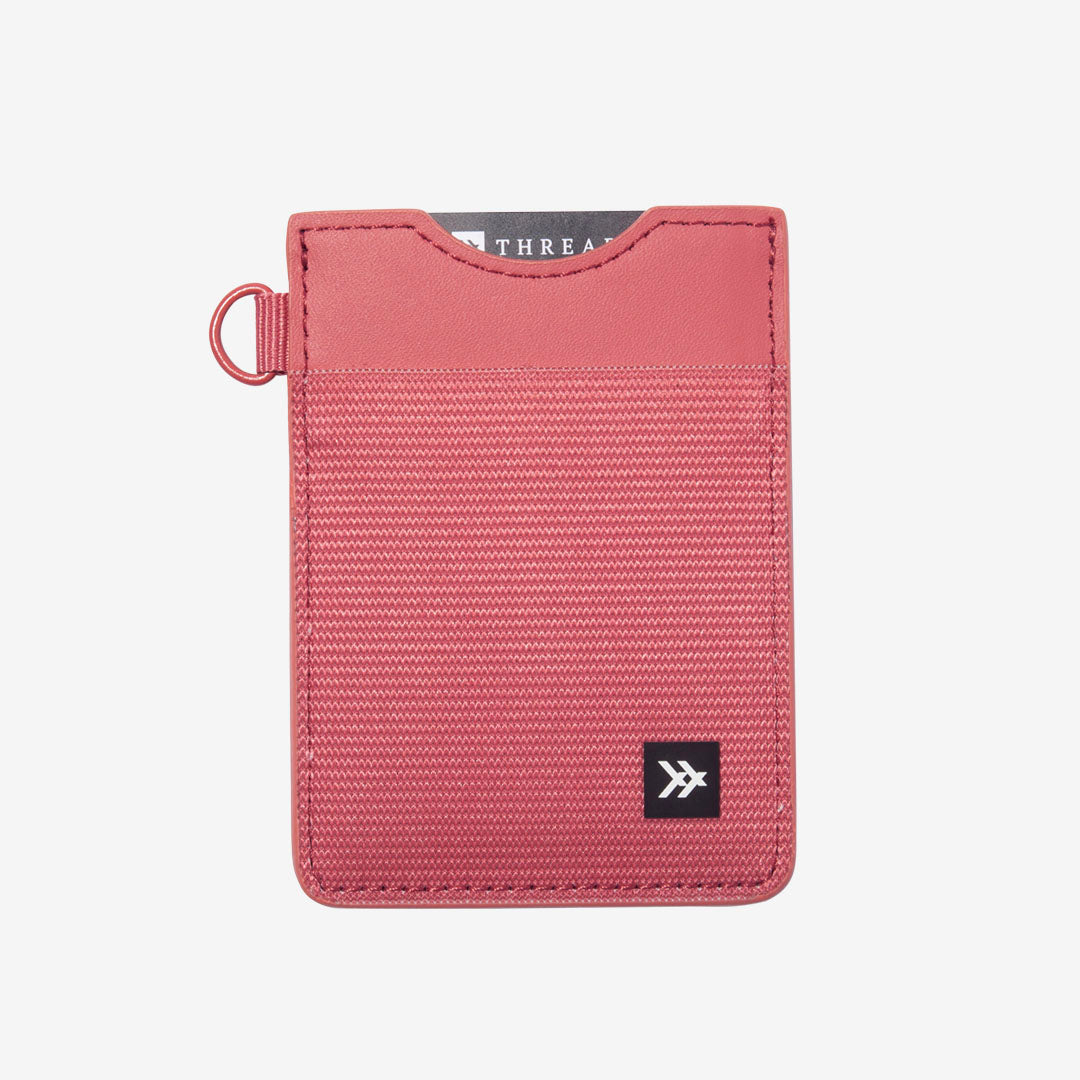 Thread Solid Color Vertical Leather Elastic Wallet