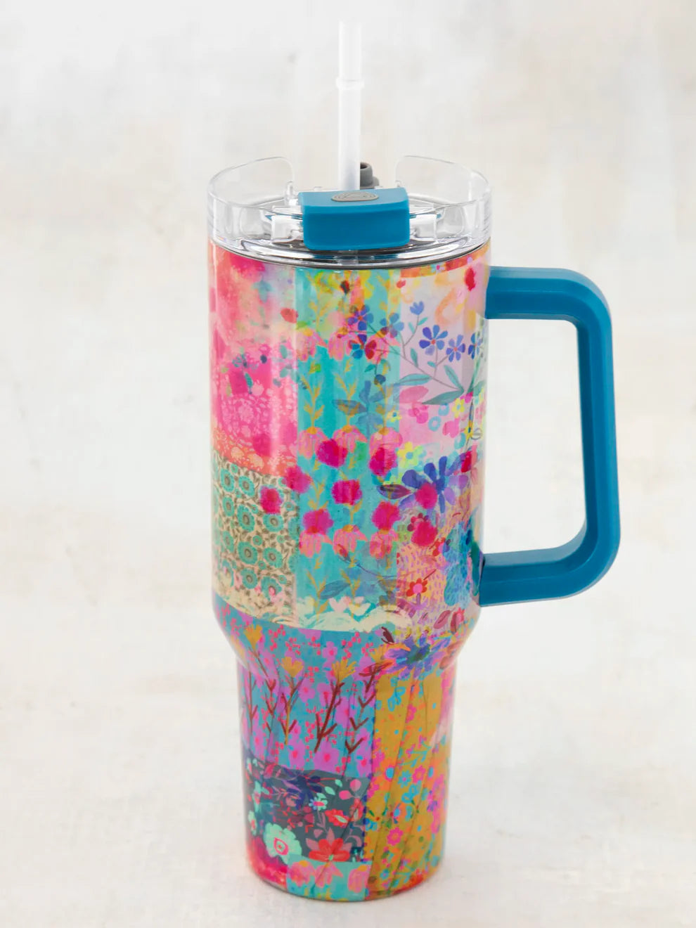 Mega 40 oz Tumbler - Pink Watercolor Patchwork