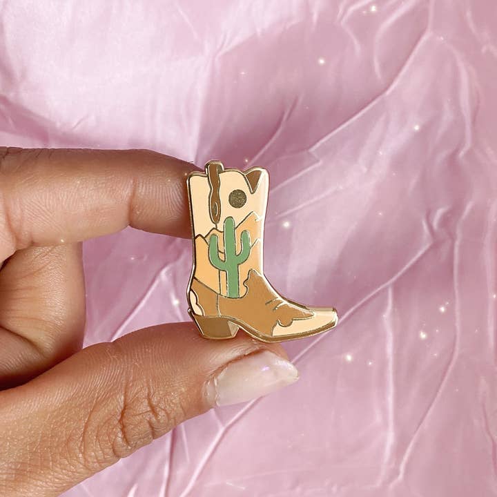 Desert Cowgirl Boot Enamel Pin