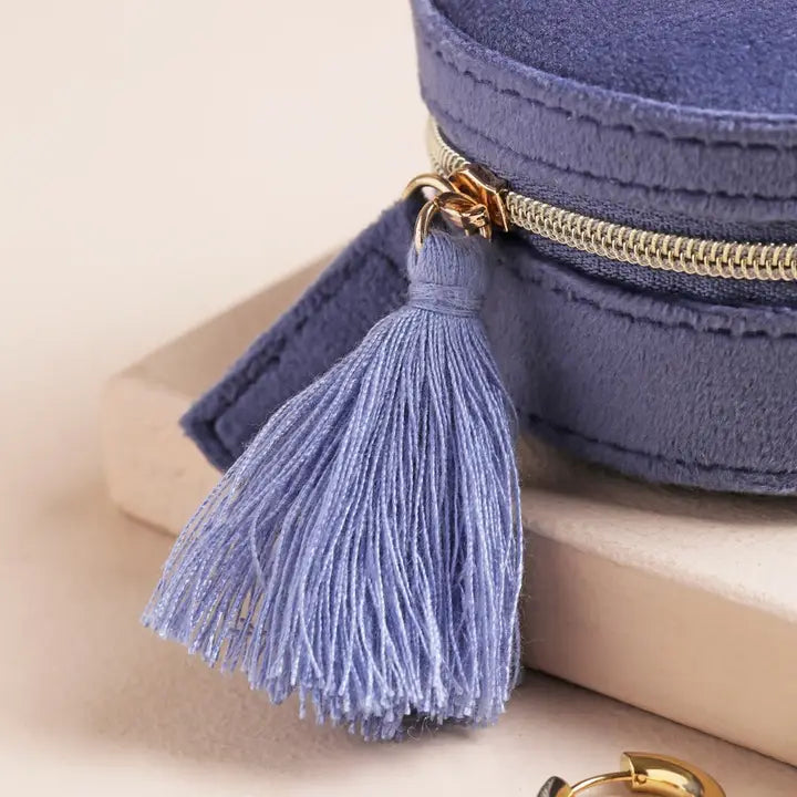 Moonrise Round Velvet Jewelry Case