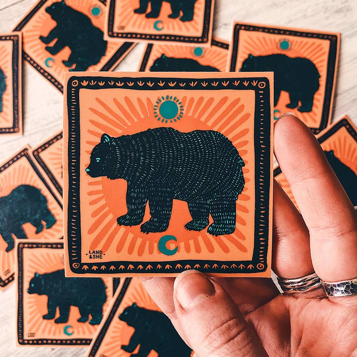 Sunset Bear Sticker