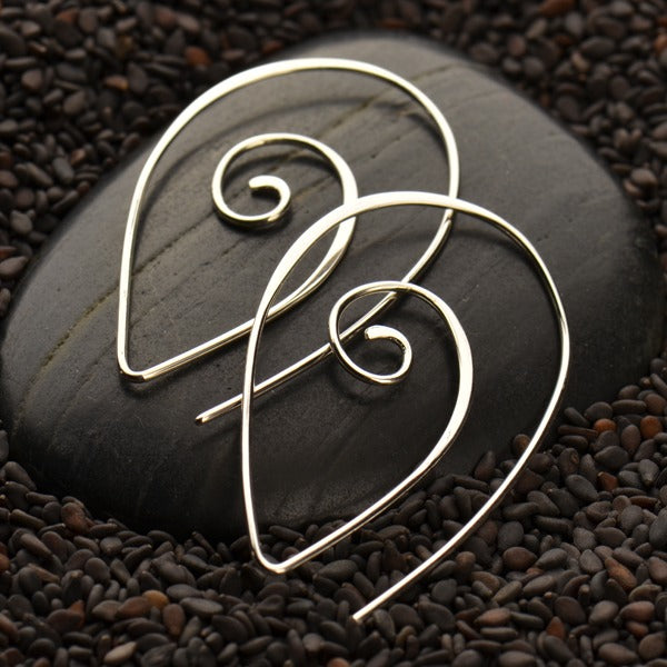 Spiral Teardrop Earrings - Sterling Silver