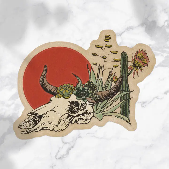 Desert Cow Skull Sticker