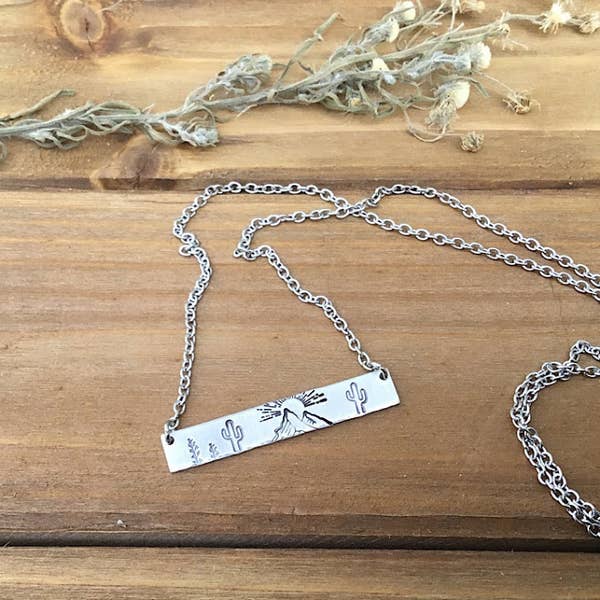 Desert Scene Bar Necklace