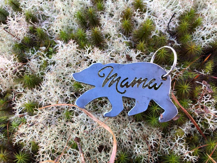 Mama Bear Recycled Steel Keychain