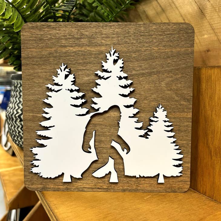 Wood Sasquatch Shelf Decor 4 x 4