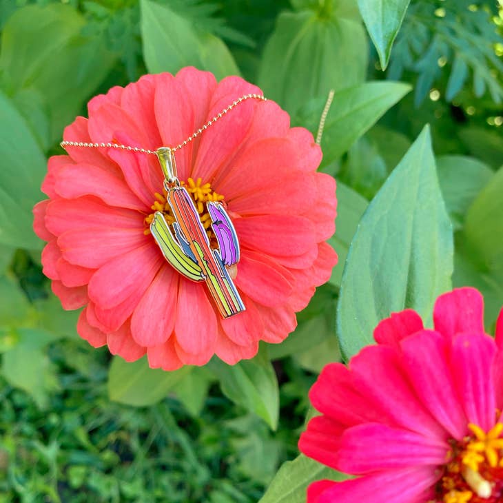 Sunset Saguaro Necklace - Short