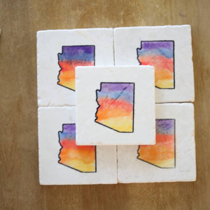 Arizona Sunset Marble Coaster