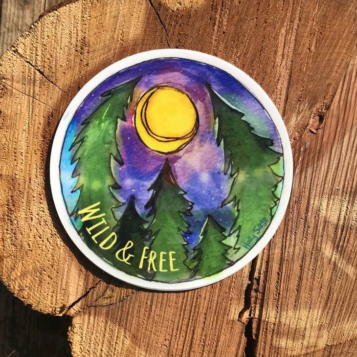 Wild and Free Forest Sticker
