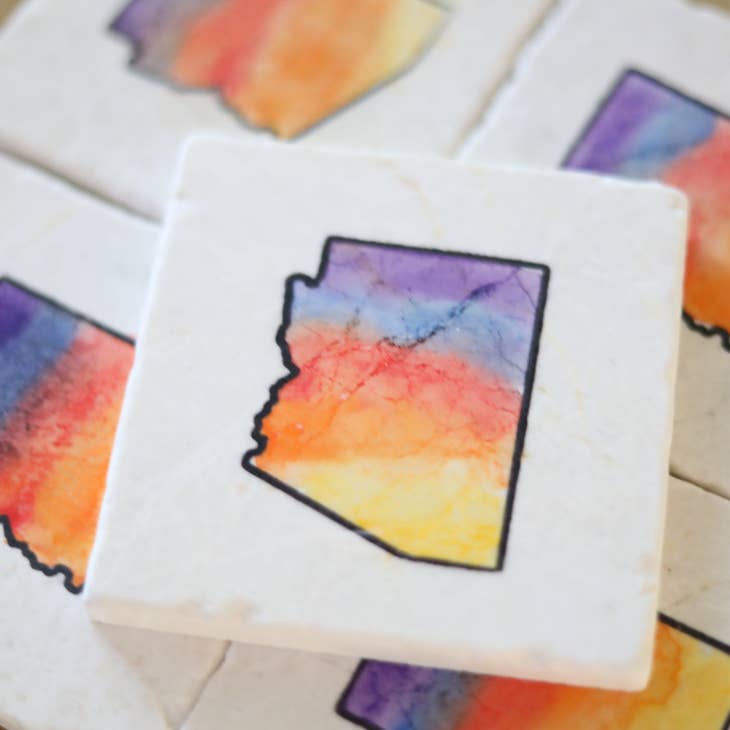 Arizona Sunset Marble Coaster