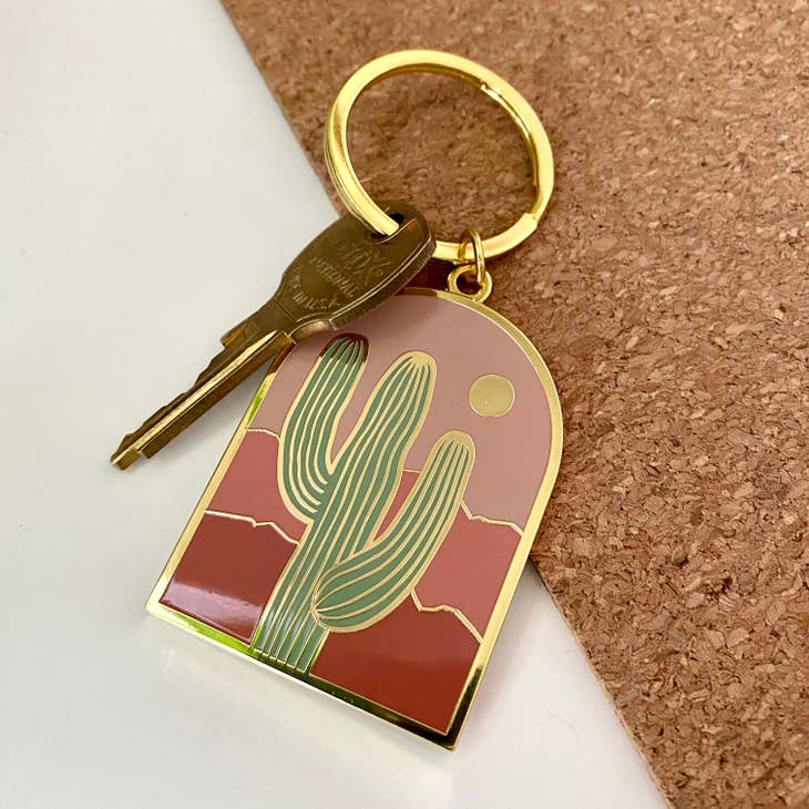 Saguaro Desert Cactus Keychain
