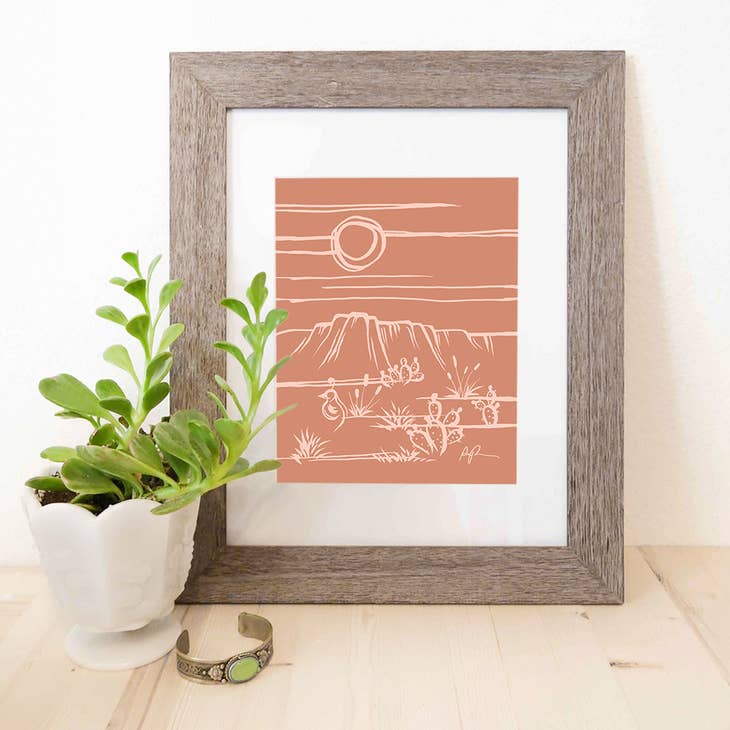 Mauve Mesa 8 x 10 Art Print