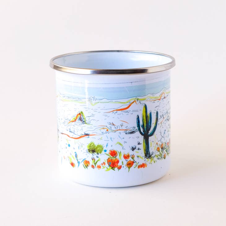 AZ Desert in Bloom Enamel Mug