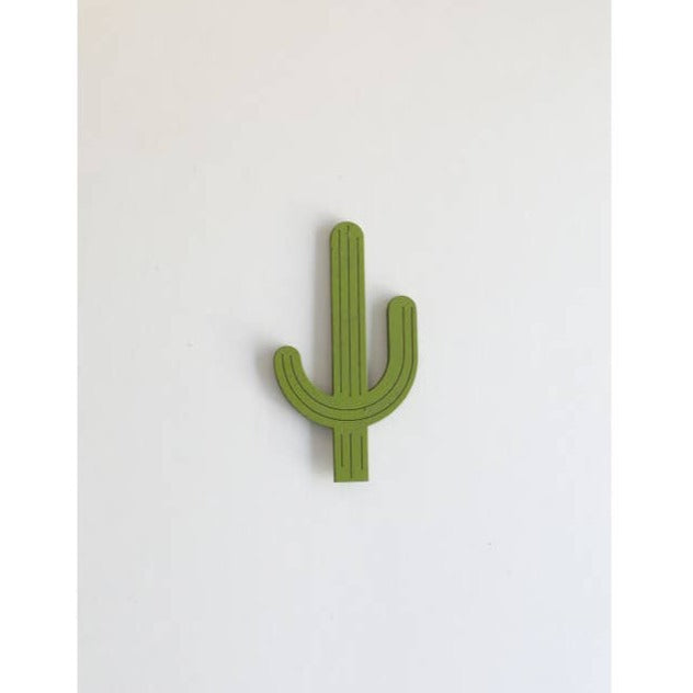 Ribbed Saguaro Wood Magnet