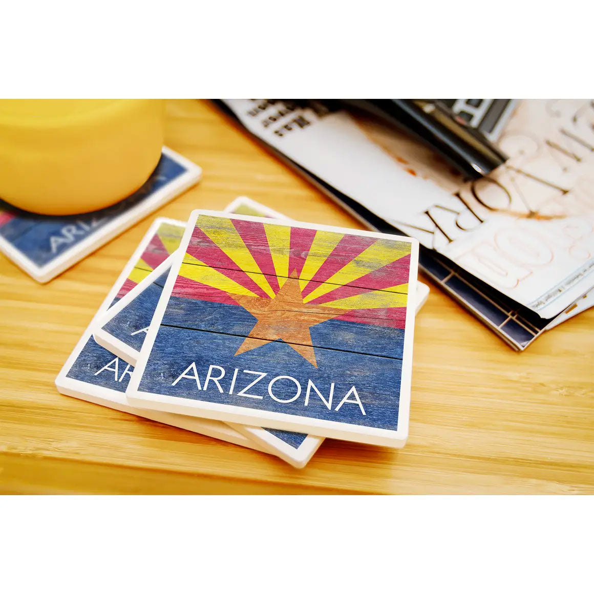 Arizona Rustic State Flag Coaster