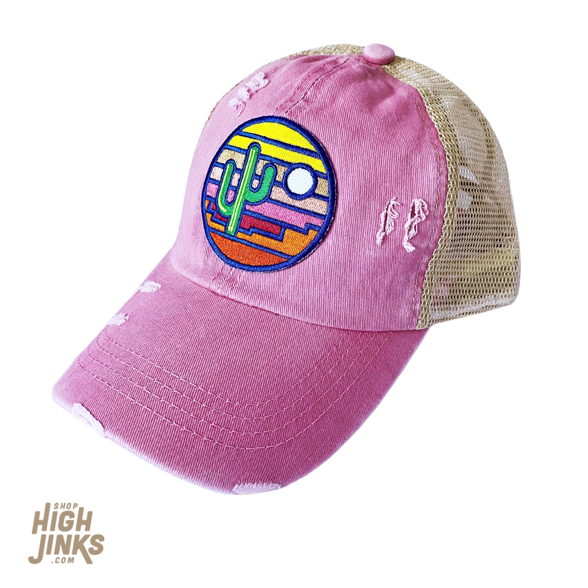 Stained Glass Sunset Ponytail Trucker