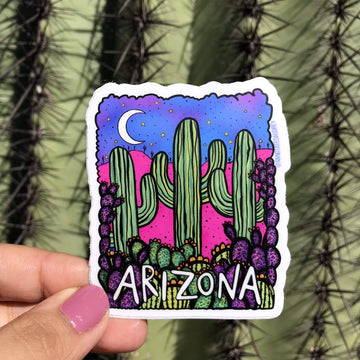 Three Saguaros Arizona Sticker