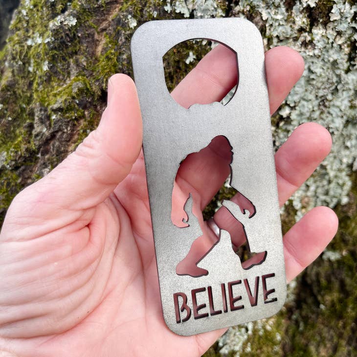 Bigfoot Believe Rectangular Bottle Opener