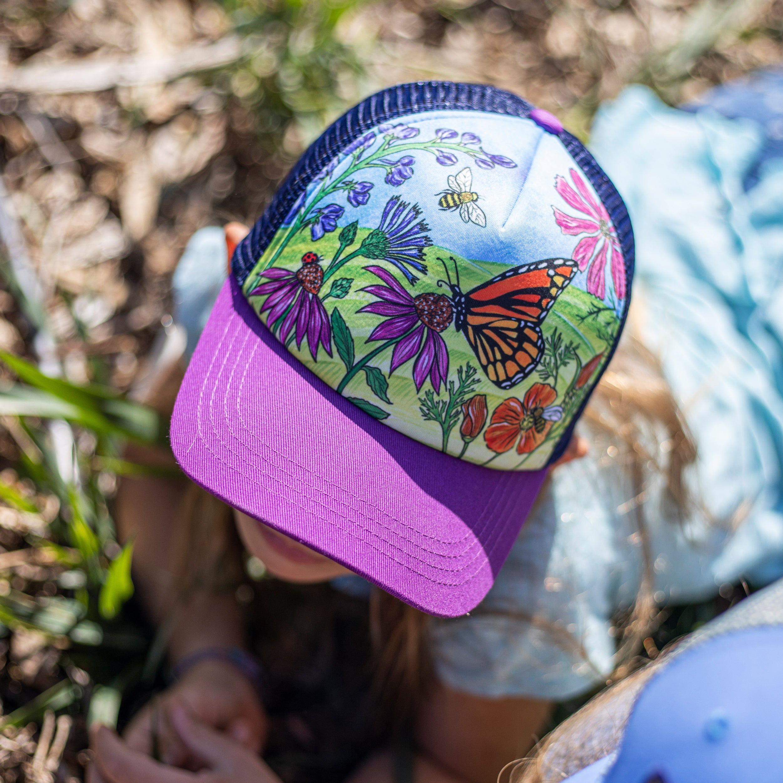 Kids' Butterfly & Bees Trucker Hat