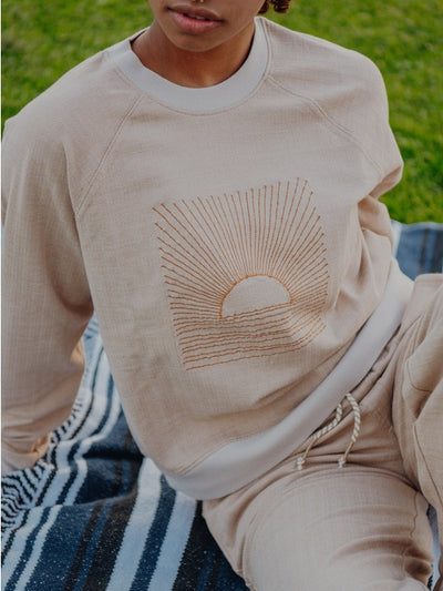Sunset Herringbone Flex Crew