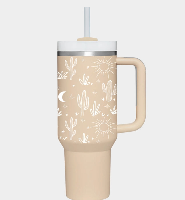 Stanley Style Cactus Insulated Tumbler