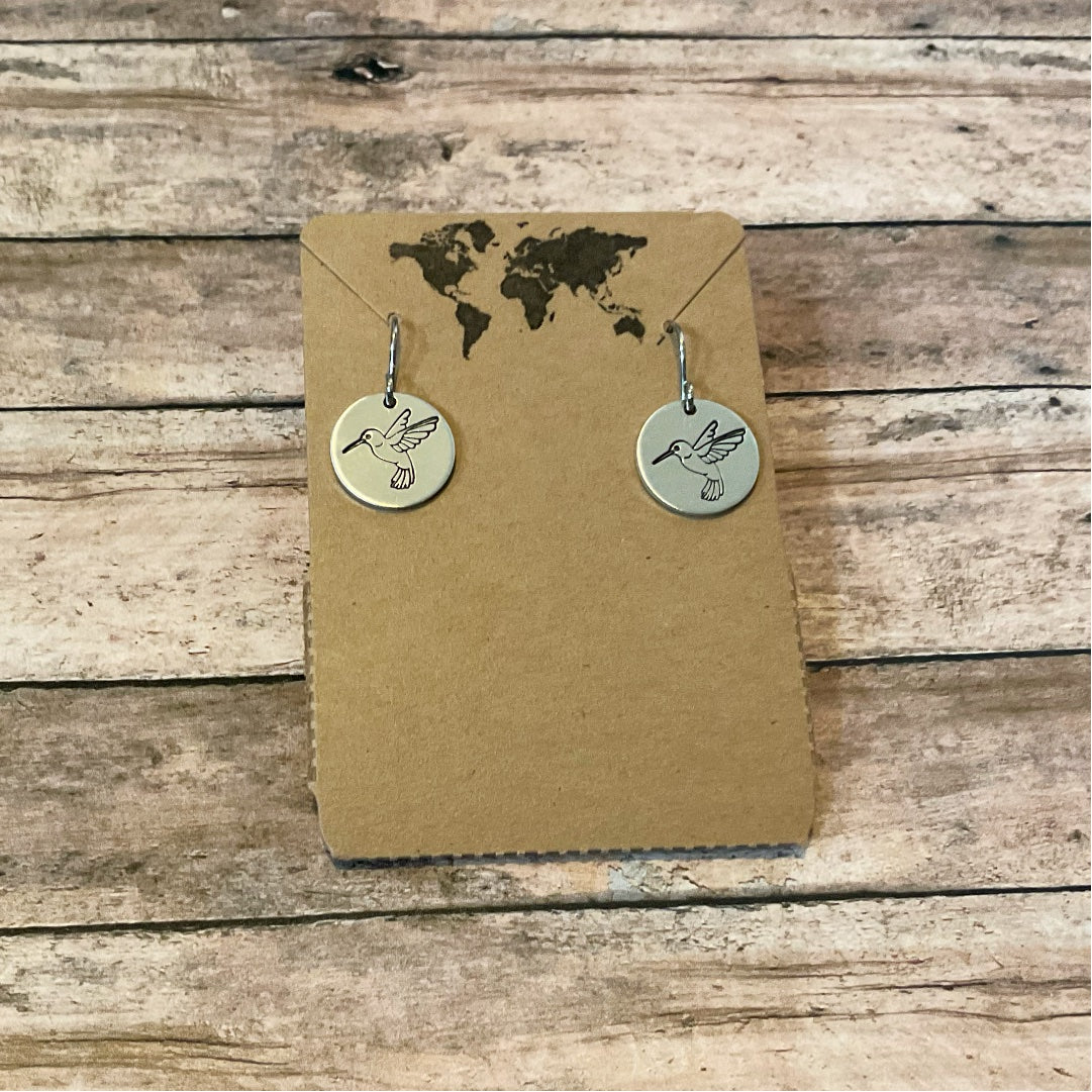Hummingbird Circular Earrings