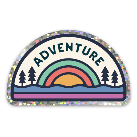 Adventure Glitter Sticker