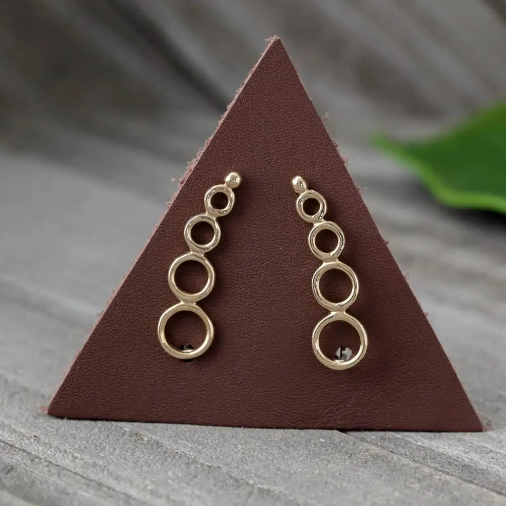 Silver Stacked Circle Ear Climber
