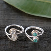 Double Stone Turquoise Silver Ring