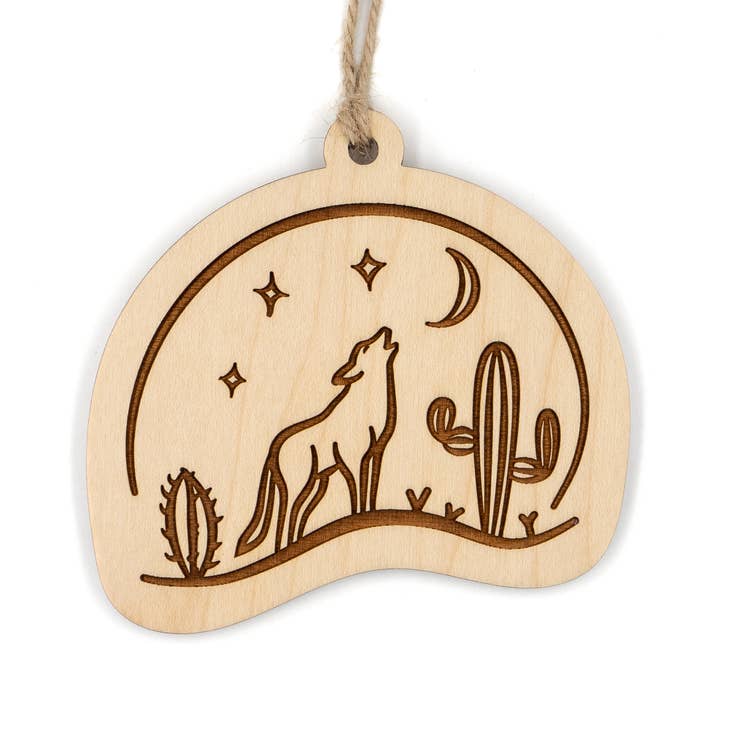 Howlin' Coyote Wood Ornament