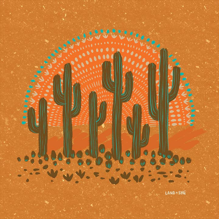 Saguaro Sunset Print 8x8