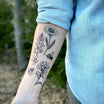 Wildflowers Temporary Tattoo Sheet