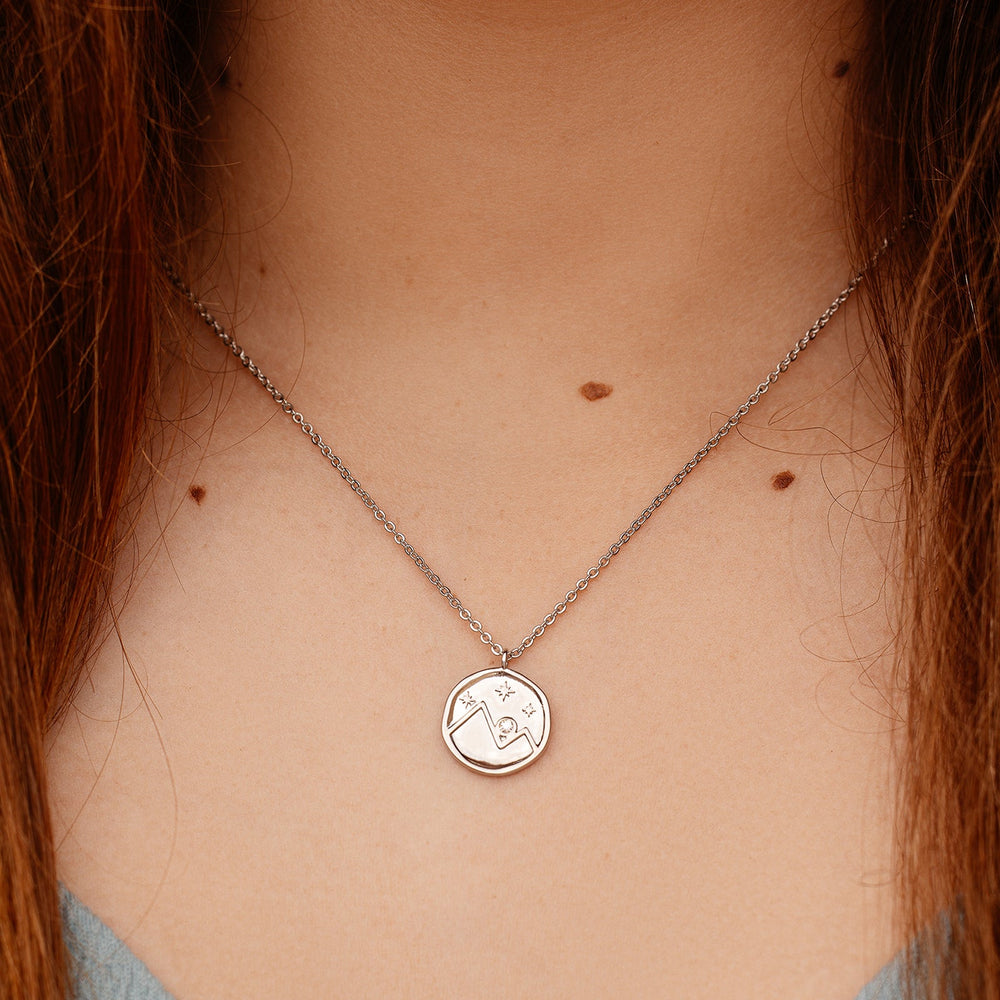 Crystal Mountain Coin Necklace