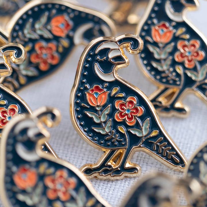 Desert Quail Enamel Pin