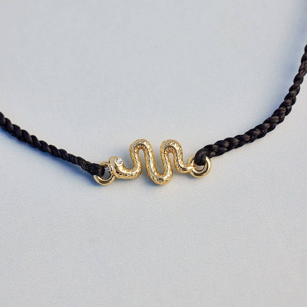 Snake Gold Charm Bracelet