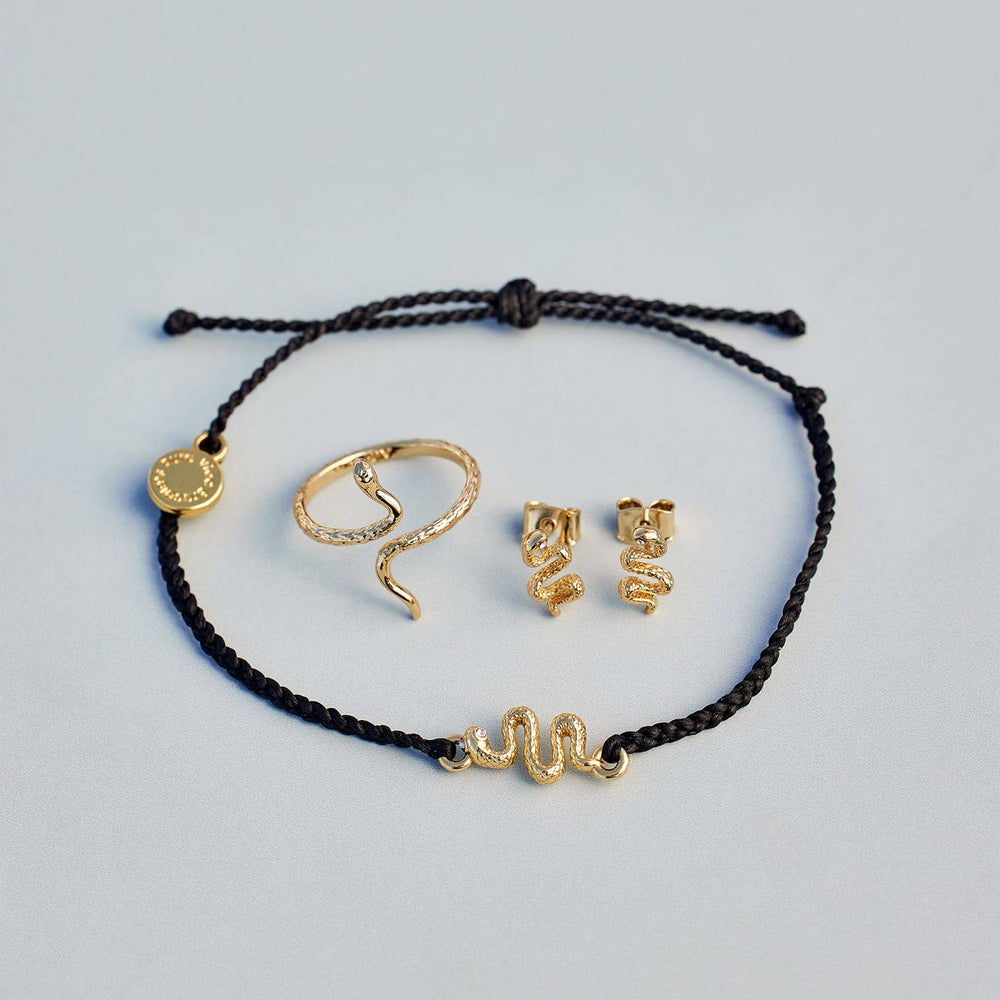 Snake Gold Charm Bracelet