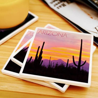 Arizona Sunset and Cactus Coaster