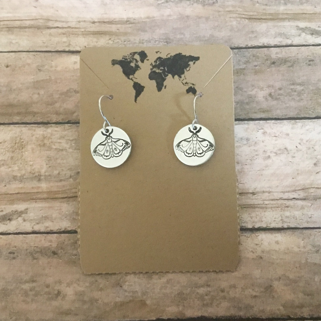 Moth Circular Earrings