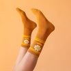 Retro Daisy Ribbed Crew Socks