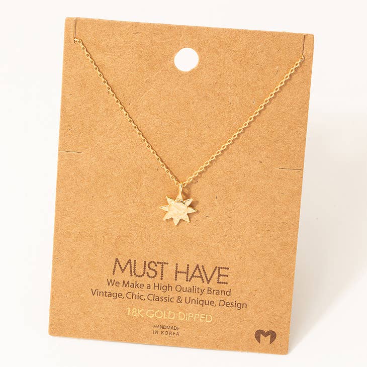 Textured Mini Sun Necklace